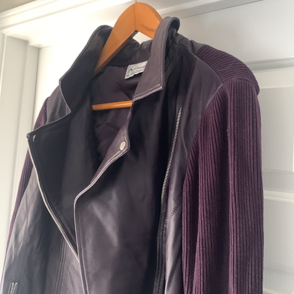 Linea by Louis Dell’ Olio Purple Jacket Leather Jacket - Picture 4 of 16